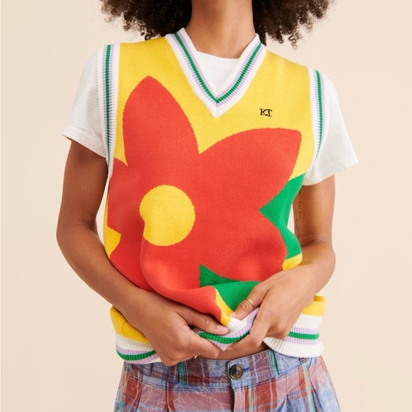 Colorful Kina & Tam Azalea Flower Sweater Vest - Picture 1 of 1